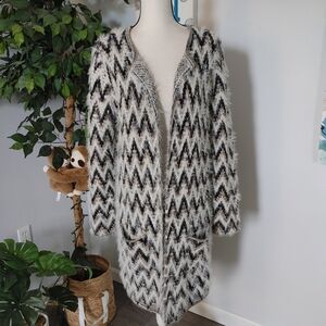 Absolutely Famous Chevron Fuzzy Sweater XL